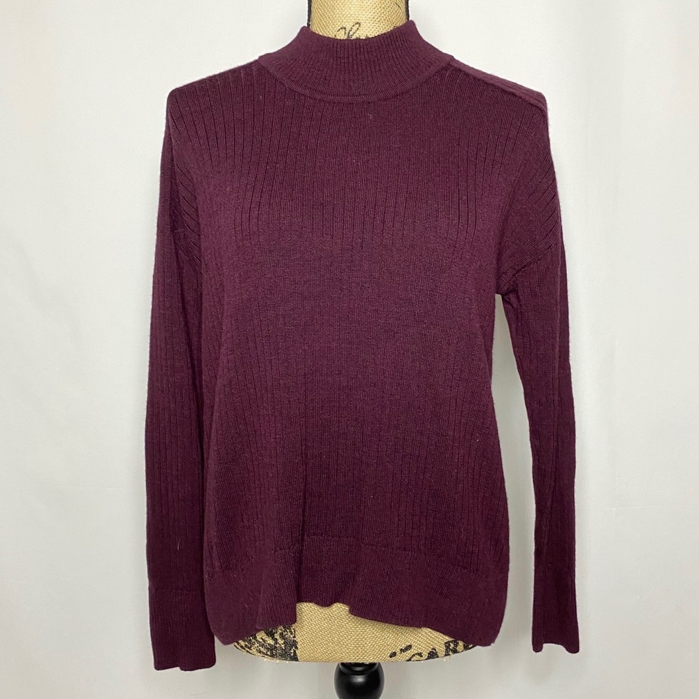 Steven Alan Maroon Merino Wool Knit Sweater Top